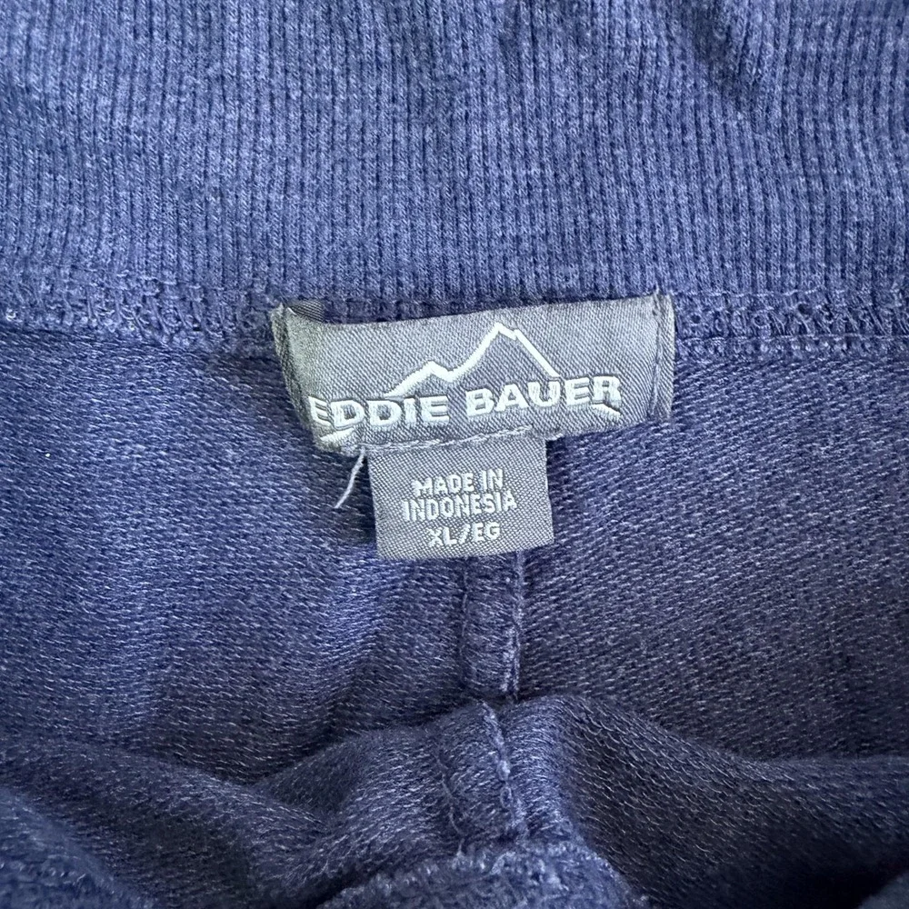 Eddie Bauer Sweat Shorts Mens XL Blue Jersey Drawstring 10 Inseam Casual Summer